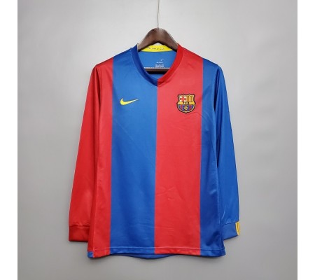 Barcelona 06/07 Home Red&Blue Long Sleeve Soccer Jersey